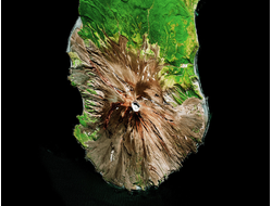 Картина обогреватель, спутниковое фото Пика Сарычева