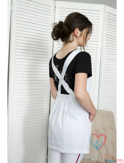 Фартук белый IvaMed с карманами