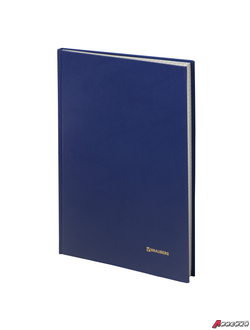Книга учета 144 л., клетка, твердая, бумвинил, блок офсет, А4 (200×290 мм), BRAUBERG, синий. 130226
