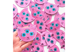 нашивки розовые коты