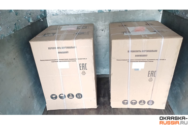 Упаковка осушителей воздуха ASPRO DRY90. Для перевозки используется машина Хёндай Портер