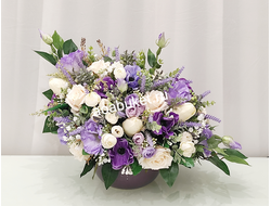 Премиум Композиция из искусственных цветов синих оттенков - Морской бриз № КС008/Купить в Москве