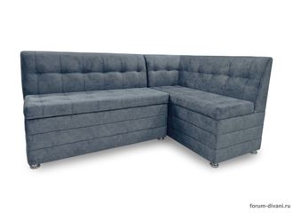 Кухонный Угловой диван "ФОРУМ-5МН" Стандартный велюр Серый, правый