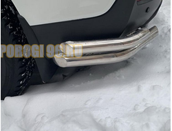 Защита заднего бампера угловая удлиненная d60/53 для Toyota Highlander (2010-2014)