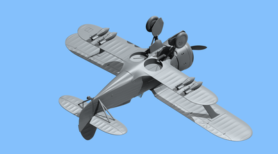 Сборная модель: (ICM 48095) Советский истребитель-биплан И-153 "Чайка"