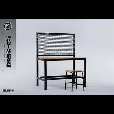 Стол и табурет 1/6 (деревянные) - КОЛЛЕКЦИОННАЯ ДИОРАМА 1/6 Agent Tactical Desk and Chair (M2419) - MMMTOYS