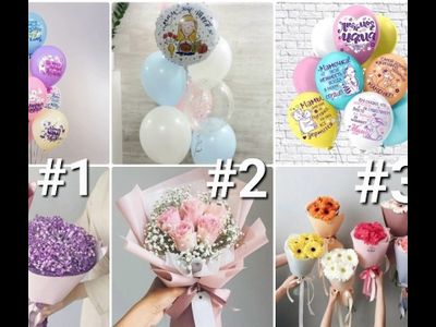 На выбор один из наборов букет+фонтан