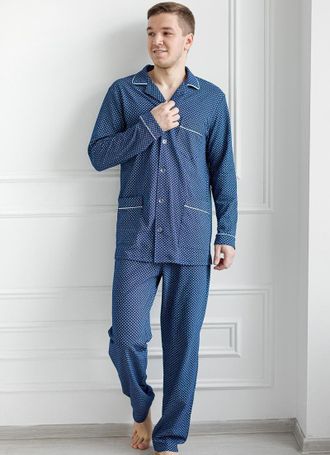 Мужская пижама Арт. 6528 (цвет синий) Размеры 50-70