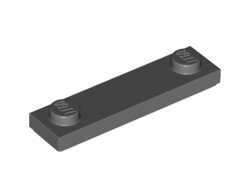 Plate, Modified 1 x 4 with 2 Studs with Groove, Dark Bluish Gray (41740 / 6257592)
