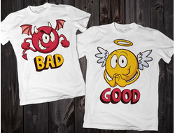 Парные футболки "Bad / good" 107