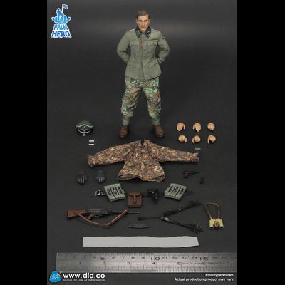 Немецкий лейтенант - Коллекционная ФИГУРКА 1/12 Palm Hero Series WWII German 12th Panzer Division Infantry Lieutenant – Rainer (XD80024) - DID