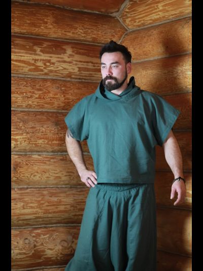 Рубаха пар-мастера  "Дар Движения" из конопли с капюшоном