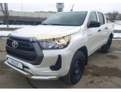 Защита переднего бампера двойная d76/60 для Toyota Hilux 2020-