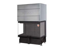 Каминная топка Дельта 1000 B три стекла принтинг черный шамот, Экокамин (Россия)