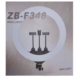 Кольцевая лампа F (45см) яркая три цвета + три держателя для телефонов + штатив студийный (210см)