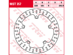 Тормозной диск передний TRW MST357 для мотоциклов BMW F800, R - R 850, R - RT  850/1150, S - R 1000, R - S 1100, K - R 1200/1300, K - GT 1200/1300/1600, K - GTL 1600, K - S 1200/1300