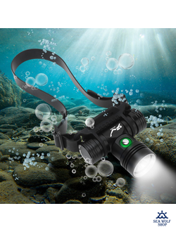 Фонарик для дайвинга налобный TrustFire L2-1200Lm (белый), кнопка