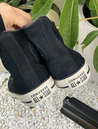 Кожаные кеды Конверс черные высокие 569399C оригинал фото сзади