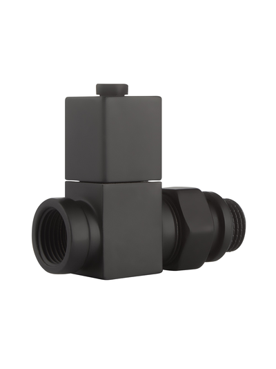 Набор дизайн-вентилей Royal Thermo CUBE, прямой (чёрный) 1/2"