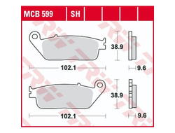 Тормозные колодки передние/задние TRW MCB599 для Honda,Victory (Organic Allround)