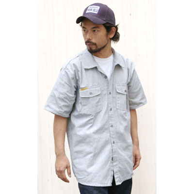 Рубашка Prison Blues® HICKORY WORK SHIRT [Пуговицы/Короткий рукав]