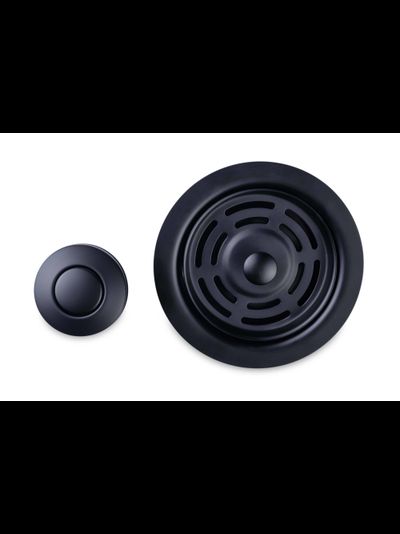 Фланец + стоппер + кнопка BoneCrusher, в цвете "матовый черный" для BC910/910 Slim/BC810/ ВС610