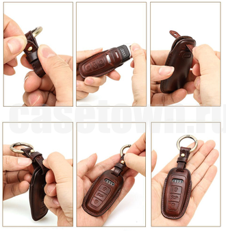 Чехол для нового ключа Ауди Q7,А6, А7, А8 (натуральная винтажная кожа)