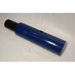 Биметаллическая коронка 52 мм глубина  200 мм и переходник на резьбу 1 1/4