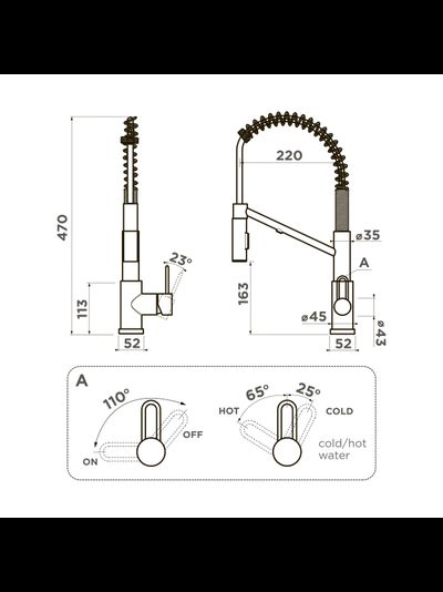Смеситель OMOIKIRI MIKAWA 2 PLUS-SB LG