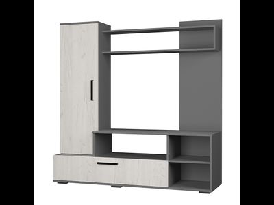 Гостиная Евро 2 (лдсп) (Графит/дуб крафт белый) , Ш1500хВ1520хГ440 мм