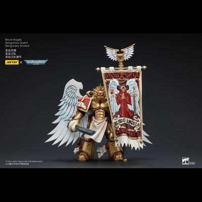 Знаменосец Сангвинарной гвардии Кровавых Ангелов (Warhammer 40k) - КОЛЛЕКЦИОННАЯ ФИГУРКА 1/18 Blood Angels Sanguinary Guard Sanguinary Ancient (JT6199) - JOYTOY