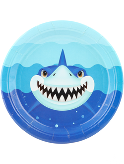 Тарелки (7''/18 см) Грозная акула, Разноцветный, 6 шт.