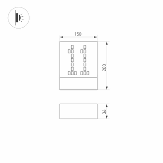 Светильник Arlight LGD-SIGN-WALL-S150x200-3W Warm 3000 (GR, 148 deg, 230V)