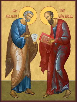 Святые Апостолы Петр и Павел. Рукописная икона.