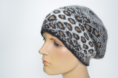 Итальянский леопардовый берет Визио 1359 белый