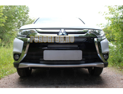 Защита радиатора Mitsubishi Outlander III 2015-2018 (4 части) chrome