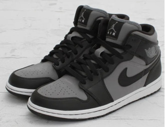 Nike Air Jordan Retro 1 Mid Black Grey (Серые) сбоку