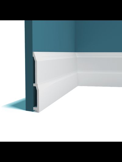 Плинтус напольный Перфект Plus P175, из дюрополимера, влагостойкий, под покраску, 2 метра