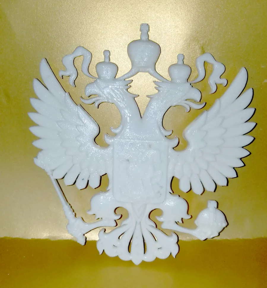Герб Российской Федерации. 3D печать, пластик ABS до покраски
