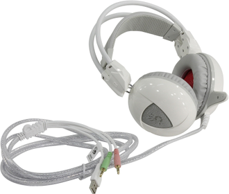 Игровые наушники с микрофоном (игровая гарнитура) A4Tech Bloody COMFORT GLARE GAMING HEADPHONE G310 (белые)