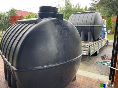 Емкость 5000 литров горизонтальная  черная