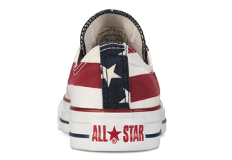 Кеды Converse All Star белые низкие M3494 с американским флагом фото