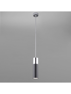 Светодиодный подвесной светильник Eurosvet Double Topper 50135/1 LED хром/черный
