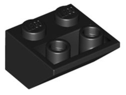 Slope, Inverted 45 2 x 2 with Hollow Round Bottom Tube, Black (76959 / 6425507)