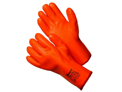 Трикотажные утепленные перчатки с оранжевым МБС покрытием цельнозалитые Flame Plus 11(XXL)