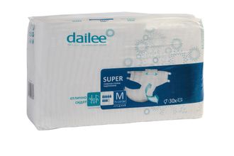 Подгузники для взрослых Daiiee Super (тяжелая степень недержания) размер ( M )   ( 2 )   (75 - 100 СМ)  30  штук.