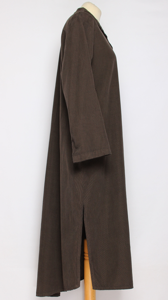 Платье-рубашка Бохо вельветовое "ОТЛОЖНОЙ ВОРОТНИК" шоколад, графит, черное до р.54