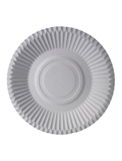 Тарелка одноразовая бумажная, белая, КОМУС, d-230мм 50 штук в упаковке (12105)