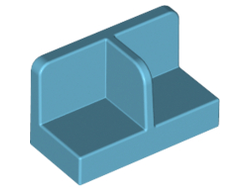 Panel 1 x 2 x 1 with Rounded Corners and Center Divider, Medium Azure (93095 / 6133911)
