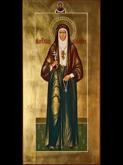 Елисавета (Елизавета) Алапаевская, святая великомученица, княгиня. Рукописная мерная икона.